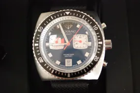 Sold!!! Zodiac Sea Dragon ZO3005 Mens Diver's Watch Black White Black Band Swiss Made