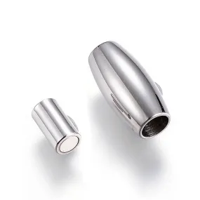 Stainless Steel Barrel Magnetic Clasp 7x14mm (2 sets)