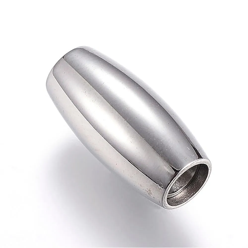Stainless Steel Barrel Magnetic Clasp 7x14mm (2 sets)