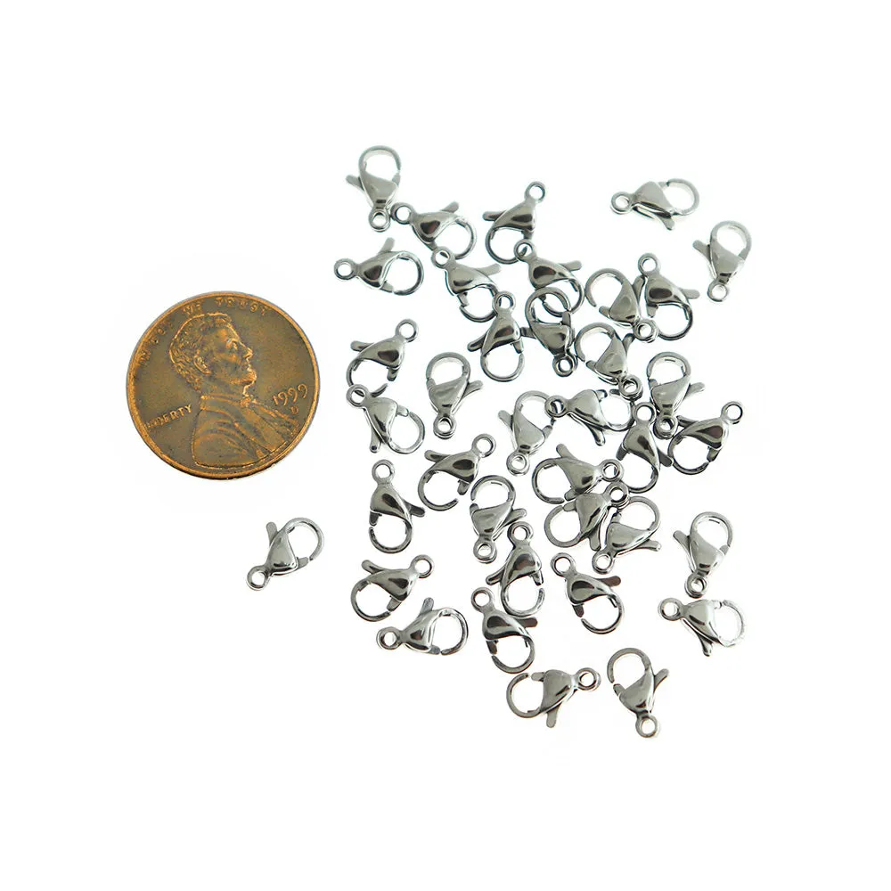 Stainless Steel Lobster Clasps 9mm x 6mm - 10 Clasps - FF274