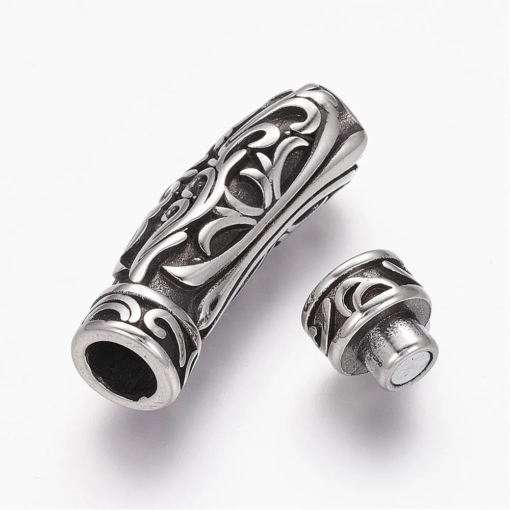 Stainless Steel Magnetic Curve Tube Clasp 10x40mm