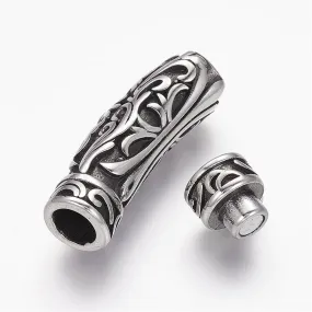 Stainless Steel Magnetic Curve Tube Clasp 10x40mm