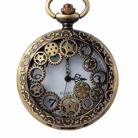 Steampunk Skeleton Gearing Pocket Watch