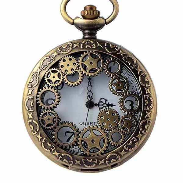 Steampunk Skeleton Gearing Pocket Watch