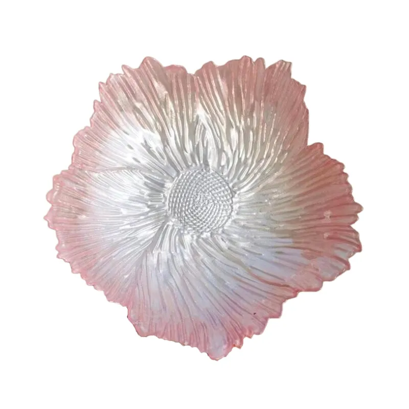 Tabletop Floral Shaped Glass Decorative Bowl