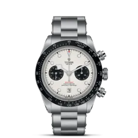 TUDOR Black Bay Chrono 41mm Case, White Opaline Dial, Steel Bracelet (M79360N-0002)