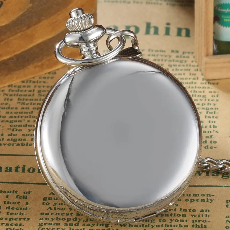 Unisex Mechanical Steampunk Hand Wind 2 Sides Open Case Fob Pocket Watch