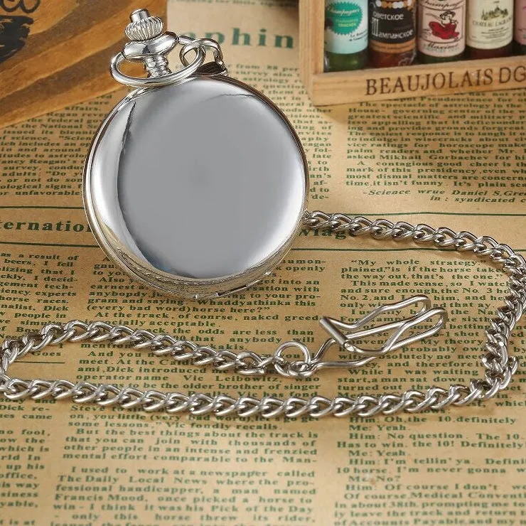 Unisex Mechanical Steampunk Hand Wind 2 Sides Open Case Fob Pocket Watch