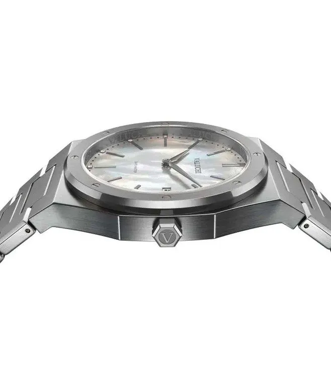 Valuchi Date Master Quartz Silver Mother of Pearl 36mm