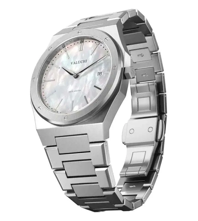 Valuchi Date Master Quartz Silver Mother of Pearl 36mm