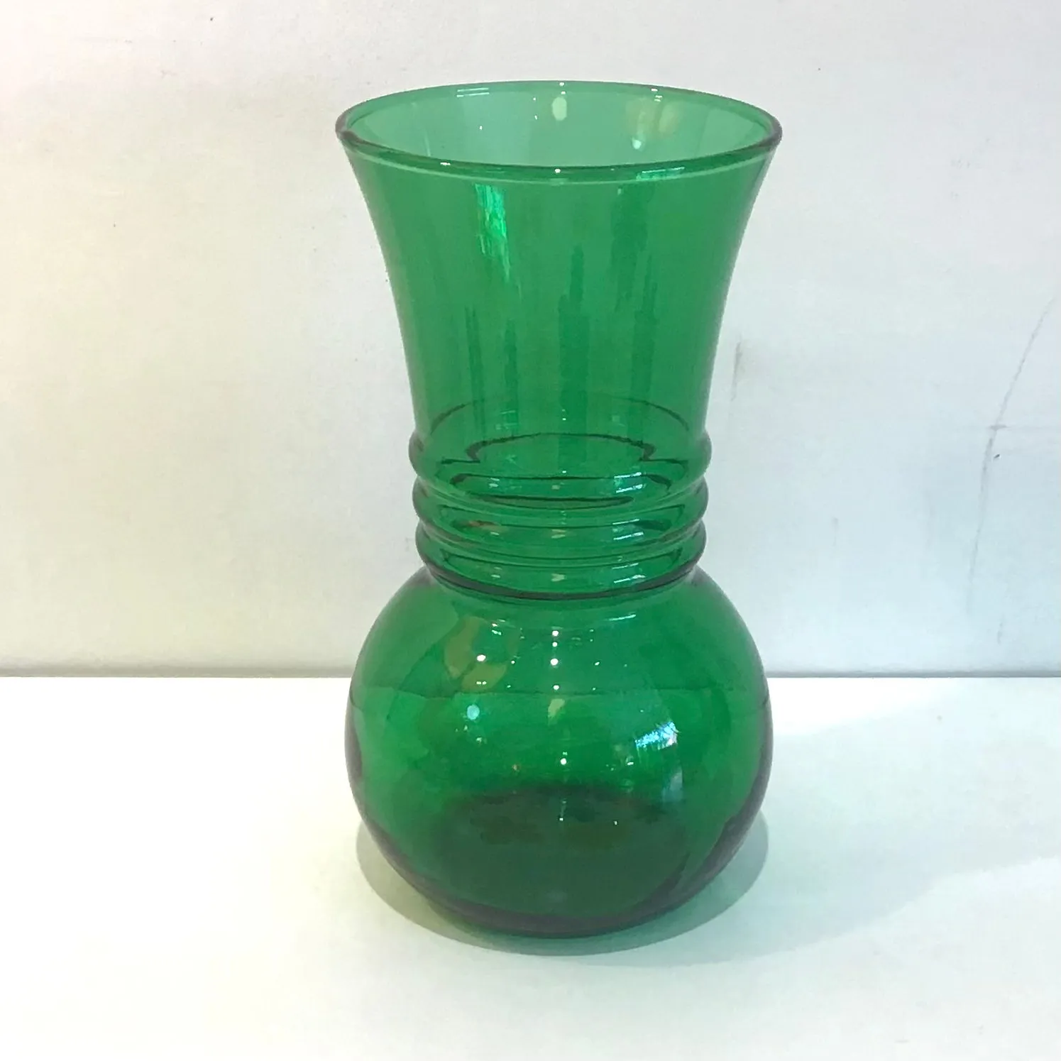 Vintage Green Glass Vases