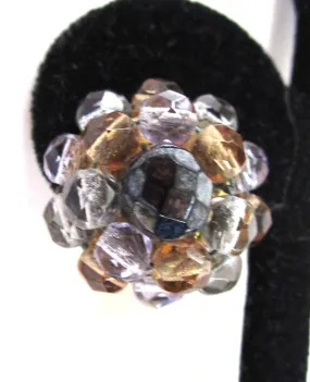 West German Crystal Bead Earrings