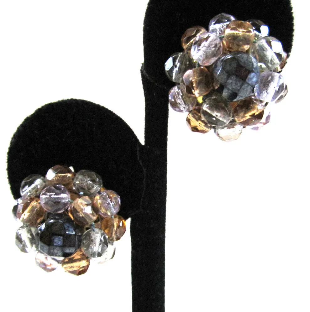 West German Crystal Bead Earrings