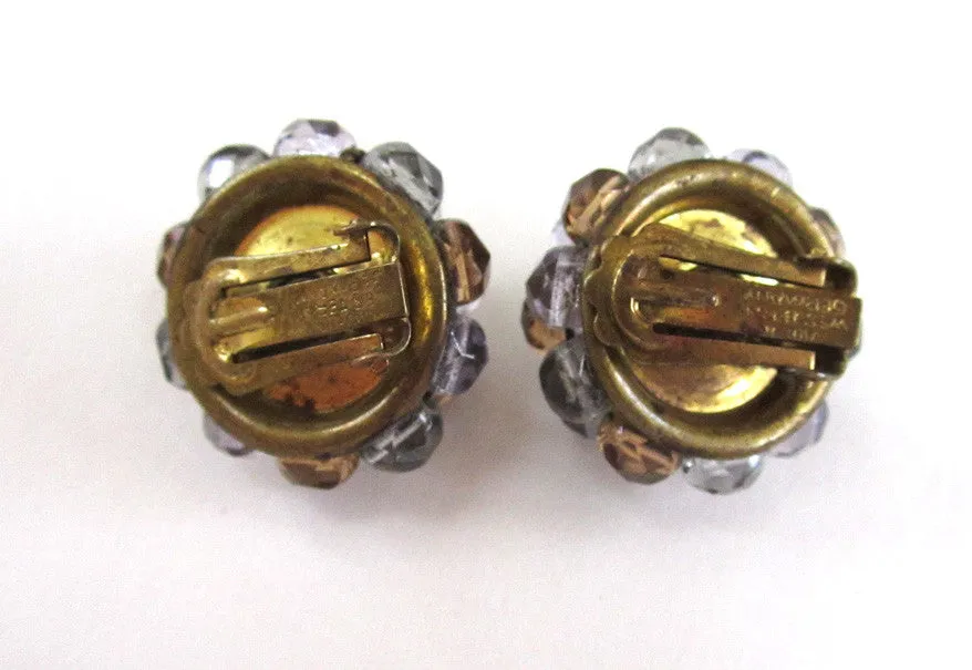 West German Crystal Bead Earrings