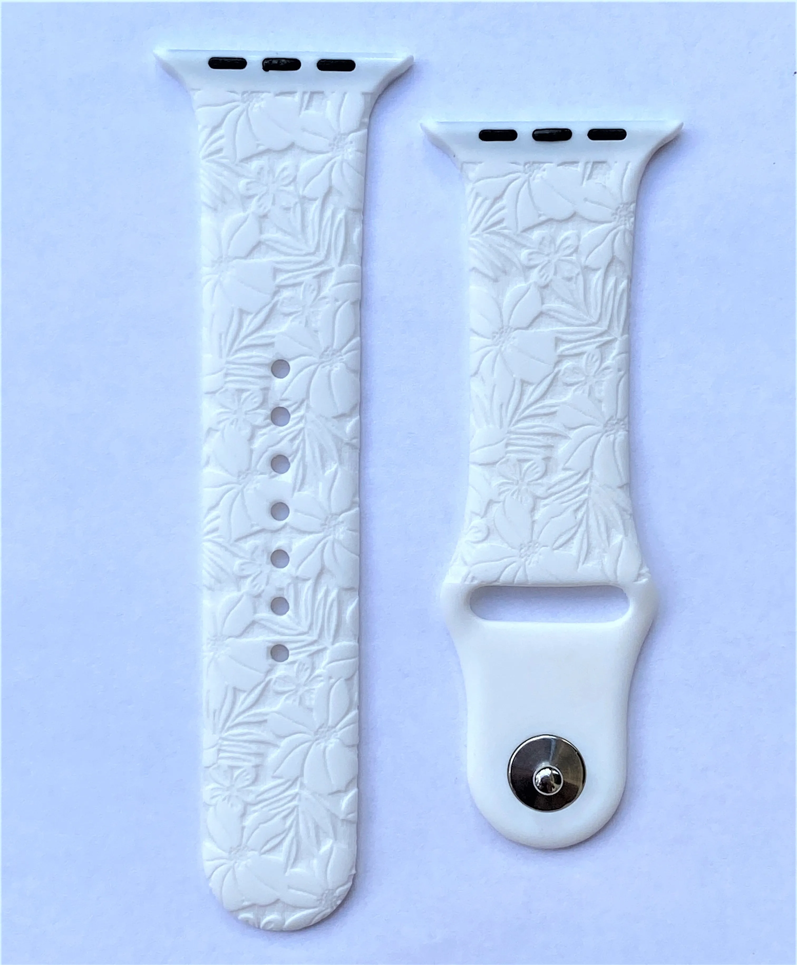White Hibiscus Apple Watch Band
