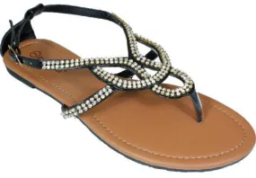 women's art deco sandal (black) Case of 18