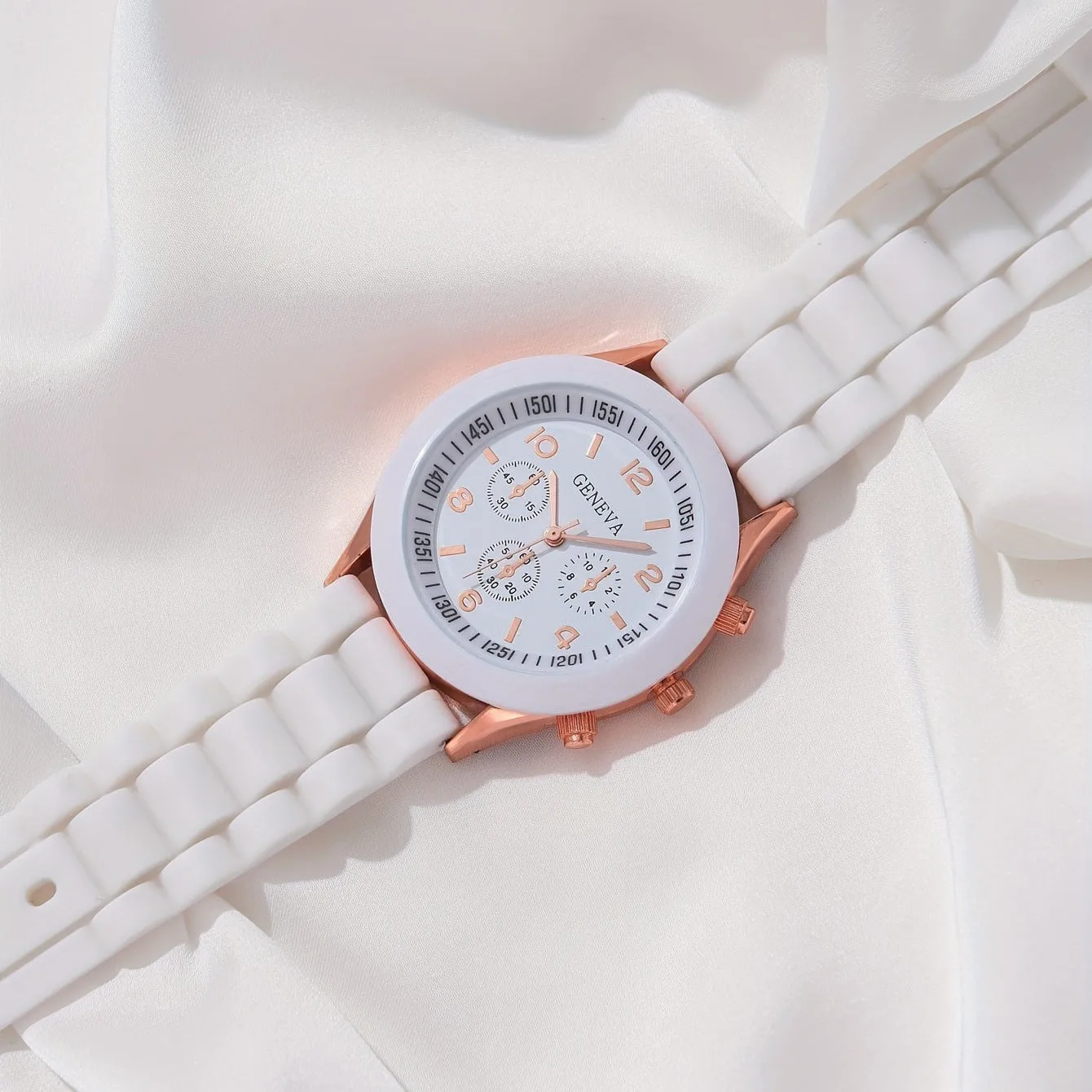 Women's Classic Leather Strap Watch and Jewellery Set