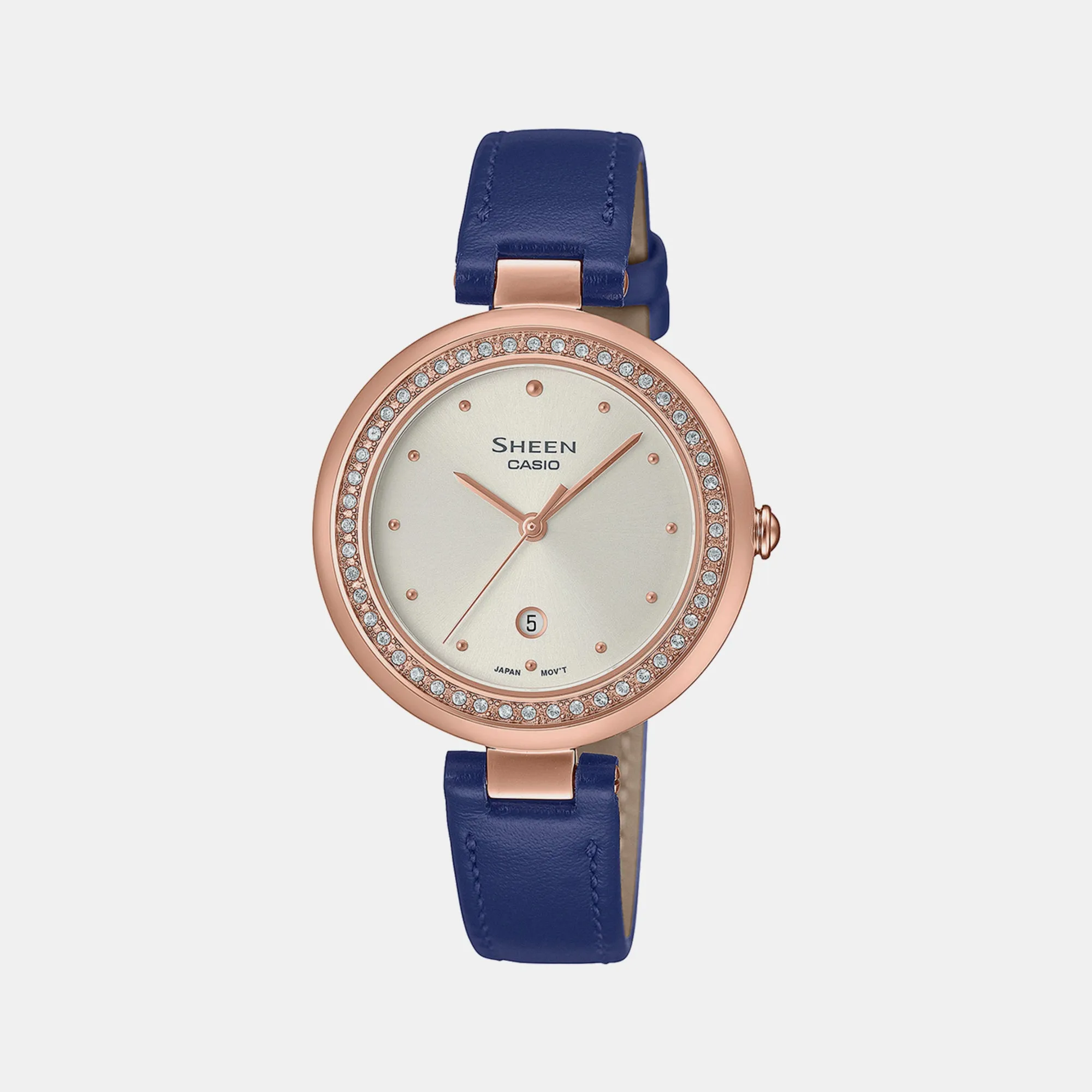 Women's Silver Analog Leather Watch SH297