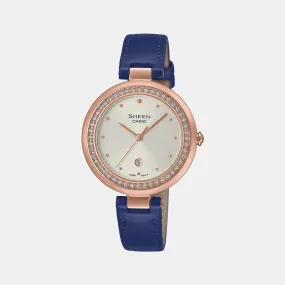 Women's Silver Analog Leather Watch SH297